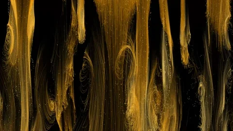 Golden Glitter Strings Background Wide Screen Abstract Background Video stock 201221937