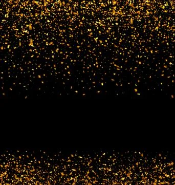 Golden Glitter Texture on Black Background Illustrazione stock