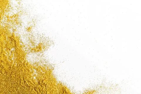 Golden glitter texture on white background for design Stock Photos