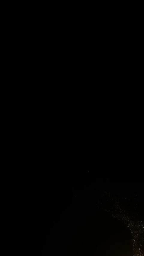 Golden Glitter Trail Forms Luminous Abstract Loop on Black Stock-Footage 342630398