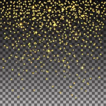 Golden Glitter Transparent Background Illustrazione stock