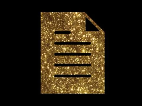 Golden glitter vector interface work file document flat icon Stock Illustration