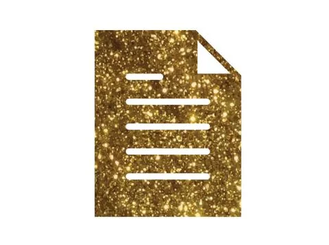 Golden glitter vector interface work file document flat icon Stock Illustration