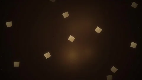 Golden Glittering Particles Floating Downwards on Dark Bokeh Background Stock Footage 346659925