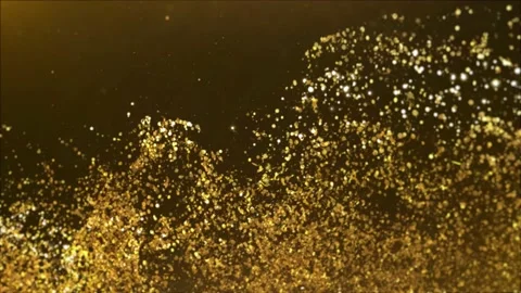 Golden Glittering Particules Background Stock Footage 201221875