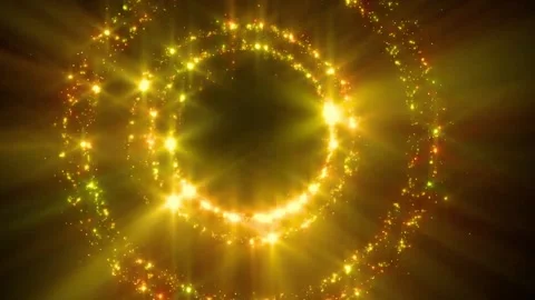 Golden glittering star spiral light trail animation on black ground Stock-Footage 341801547