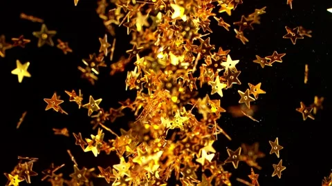 Golden Glitters Background in Super Slow Motion Stock Footage 292818454