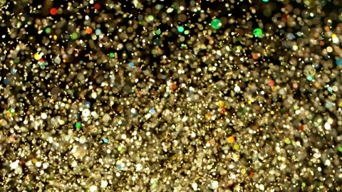 Golden Glitters Background in Super Slow Motion Stock Footage 292818755