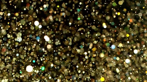 Golden Glitters Background in Super Slow Motion Stock Footage 292818828