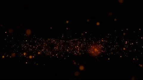 Golden Glitters Falling Effects Background - Blurred golden lights with Bokeh Stock Footage 143554408