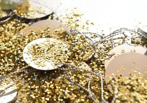 Golden glitters Stock Photos