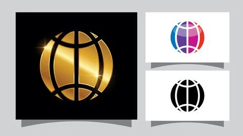 Golden Globe Vector Sign Stock Illustration