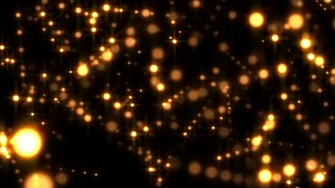 Golden Glow Globes Echo Abstract Particle Motion Background Loop 2 Stock Footage 70410410