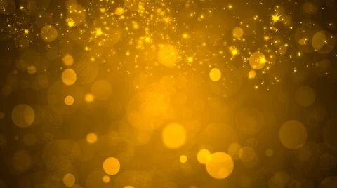 Golden glow gradient bokeh background with circles and sparkles Stock Illustration