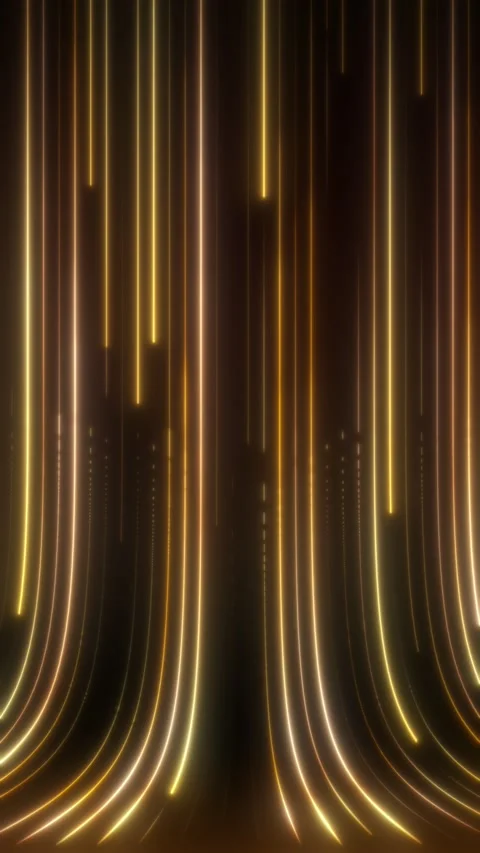 Golden glow lines falling in vertical flow forming luminous streak motion e.. 스톡 동영상 333550306