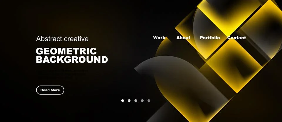 Golden glowing angular shapes web page template, wide vector banner イラスト素材