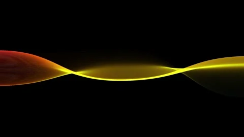 Golden Glowing Audio Waveform Lines Motion Graphic Loop Stockbeeldmateriaal 347996192