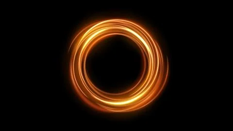 Golden Glowing Circle, Elegant Light Ring, Vector Illustration Stock Illustration
