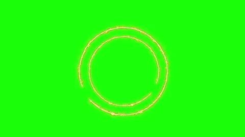 Golden Glowing Circular Ring Animation on Green Screen Video stock 330920366