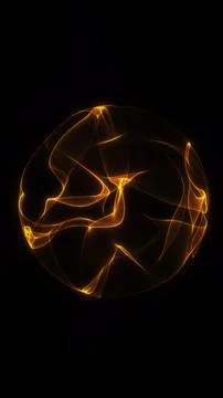Golden glowing digital orb with flowing light filaments forming warm abstra.. Stock Illustration
