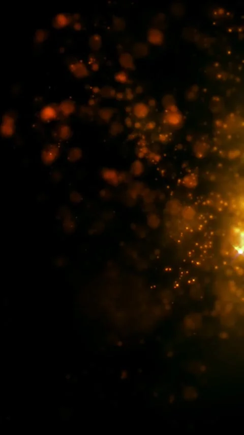 Golden glowing embers floating particles abstract 動画素材 342242582