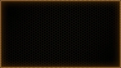 Golden glowing frame with abstract hexagonal grid technology background Stock Footage 340137511