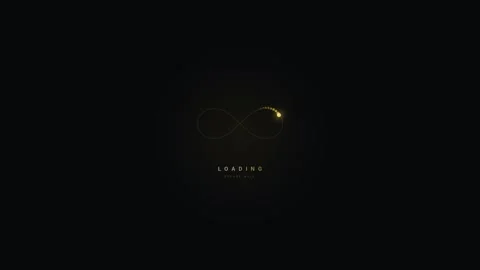 Golden glowing infinity loop loading screen with particle trail, premium UI Stock Footage 340186145