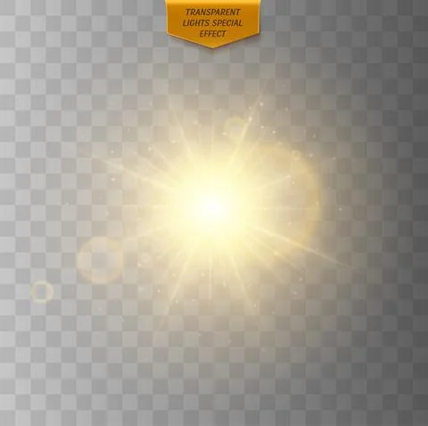 Golden glowing light effect isolated Stock Illustration