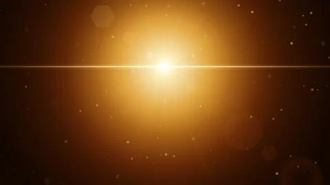 Golden Glowing Light Flare and Lens Effect Abstract Background Loop Stock Footage 344829778