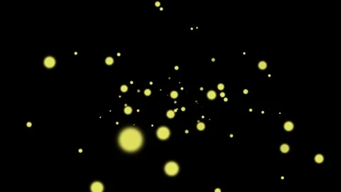 Golden glowing light particles animation floating randomly on black background. Stock-Footage 324529659