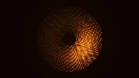 Golden glowing light particles rotate in a circle Stock Footage 340201297