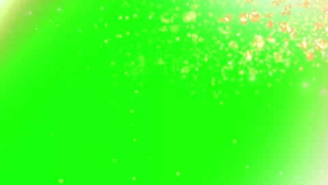 Golden glowing light particles streaming across vibrant neon green background Stock Footage 345215618
