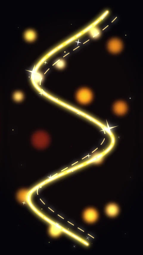 Golden glowing light trail loop animation with magic bokeh and sparkles Stock Footage 346637029