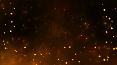 Golden glowing particles floating slowly through dark background with soft Stock Footage 345567204