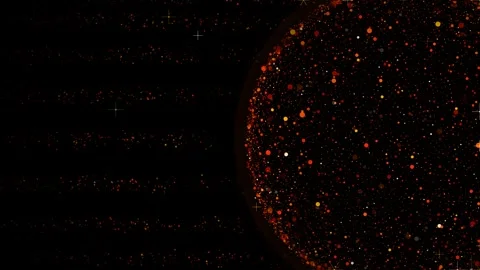 Golden glowing particles form elegant wave patterns on black background Stock Footage 345630521