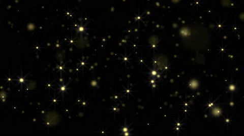 Golden glowing star particle in random direction abstract background  animati Video stock 64877385