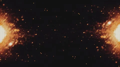 Golden glowing stardust particles explosion on dark background. Stock Footage 345889113