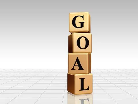 Golden goal with reflection Stock Illustration