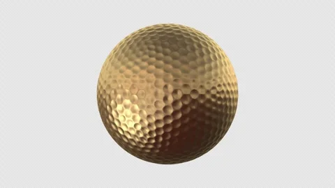 Golden Golf Ball Loop With Alpha Channel Stock Footage 274668721