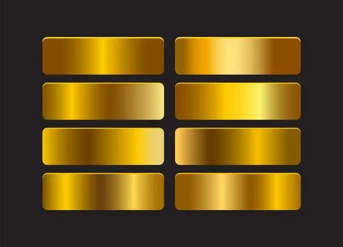 Golden gradation background set. Stock Illustration
