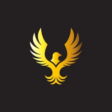 Golden gradient color eagle Illustrazione stock