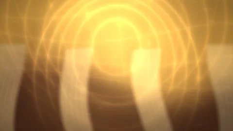 Golden gradient with concentric circles and soft waves evokes memory Video stock 330922882