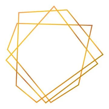 Golden gradient geometric frame forming hexagon shape Ilustración de archivo