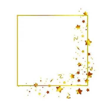 Golden gradient glitter frame on the white background Stock Illustration