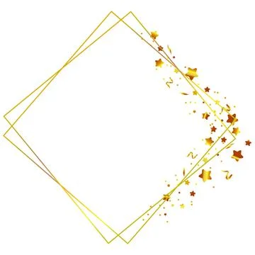 Golden gradient glitter frame on the white background Stock Illustration