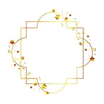 Golden gradient glitter frame on the white background Stock Illustration