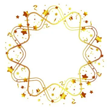 Golden gradient glitter frame on the white background Stock Illustration