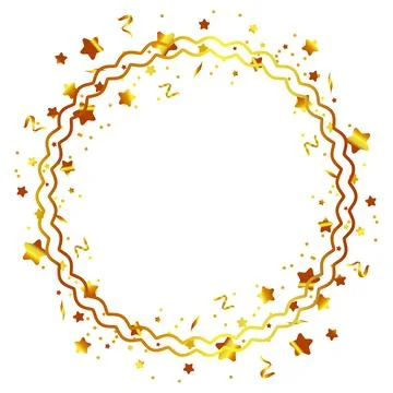 Golden gradient glitter frame on the white background Stock Illustration