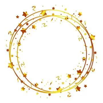 Golden gradient glitter frame on the white background Stock Illustration