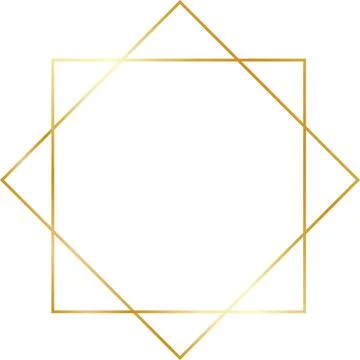 Golden Gradient Line octagon Frame Stock Illustration